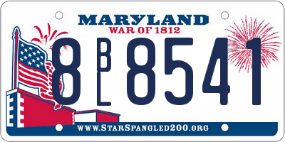 MD license plate 8BL8541