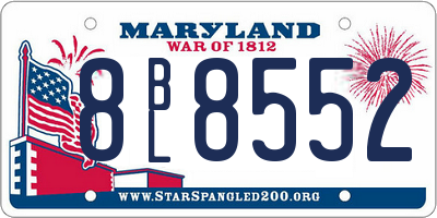 MD license plate 8BL8552