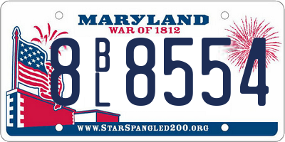 MD license plate 8BL8554