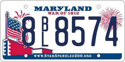 MD license plate 8BL8574