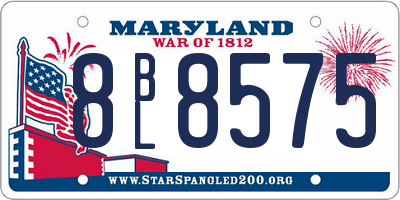 MD license plate 8BL8575