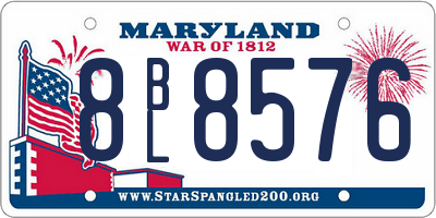 MD license plate 8BL8576