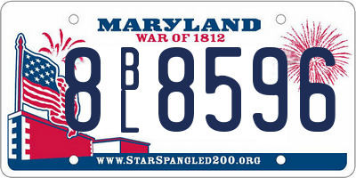 MD license plate 8BL8596