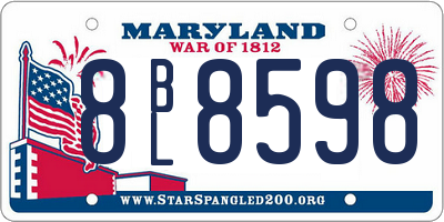 MD license plate 8BL8598