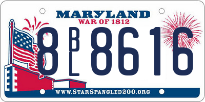 MD license plate 8BL8616