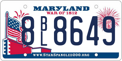 MD license plate 8BL8649