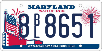 MD license plate 8BL8651