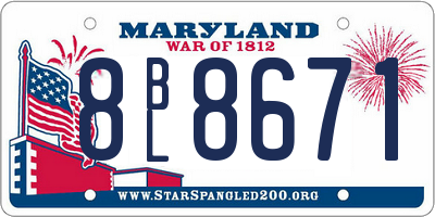 MD license plate 8BL8671