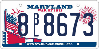 MD license plate 8BL8673