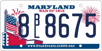 MD license plate 8BL8675
