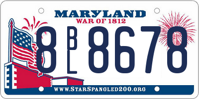 MD license plate 8BL8678
