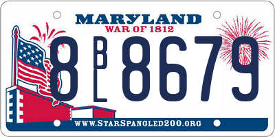 MD license plate 8BL8679