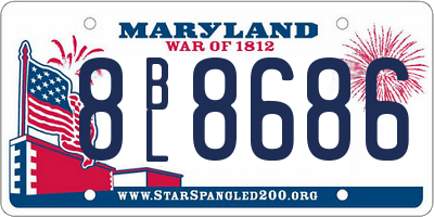 MD license plate 8BL8686