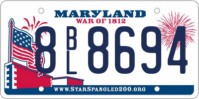 MD license plate 8BL8694