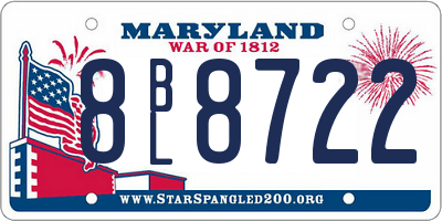 MD license plate 8BL8722
