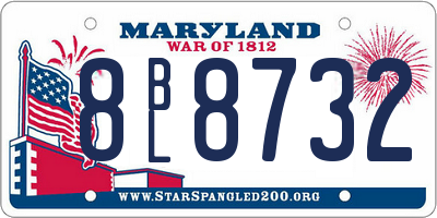 MD license plate 8BL8732