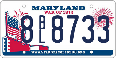 MD license plate 8BL8733