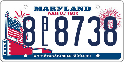 MD license plate 8BL8738