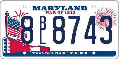 MD license plate 8BL8743