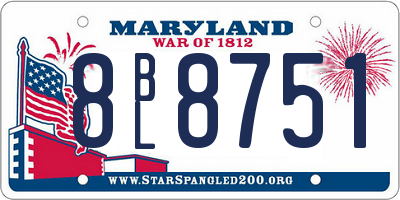 MD license plate 8BL8751
