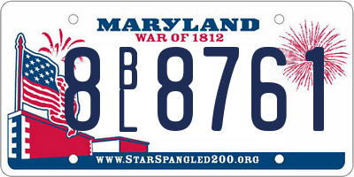 MD license plate 8BL8761