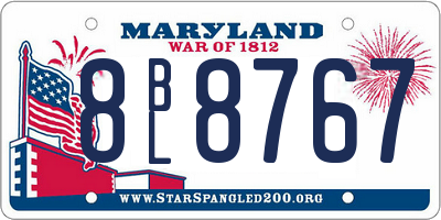 MD license plate 8BL8767