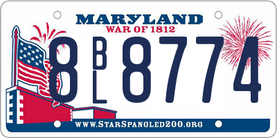 MD license plate 8BL8774
