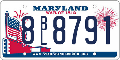 MD license plate 8BL8791