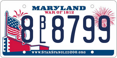 MD license plate 8BL8799