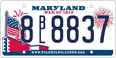 MD license plate 8BL8837