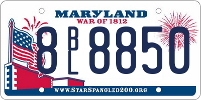 MD license plate 8BL8850