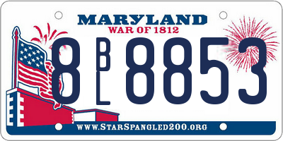 MD license plate 8BL8853