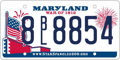 MD license plate 8BL8854