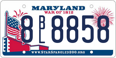 MD license plate 8BL8858