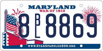 MD license plate 8BL8869