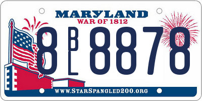 MD license plate 8BL8878