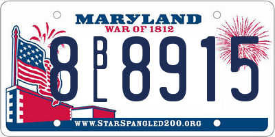 MD license plate 8BL8915