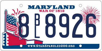 MD license plate 8BL8926