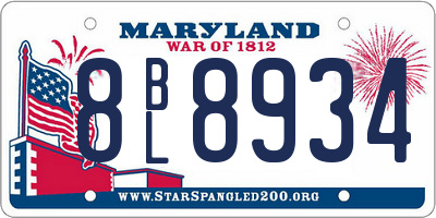 MD license plate 8BL8934