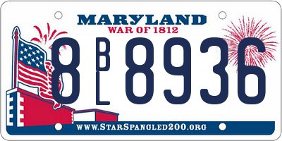 MD license plate 8BL8936