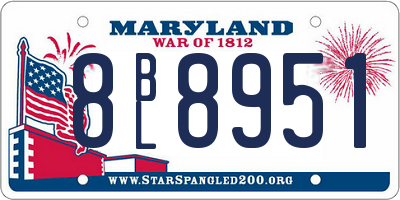 MD license plate 8BL8951