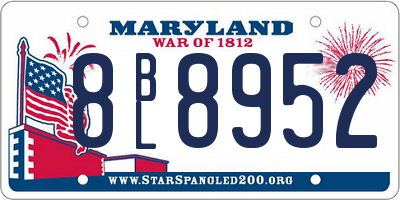 MD license plate 8BL8952