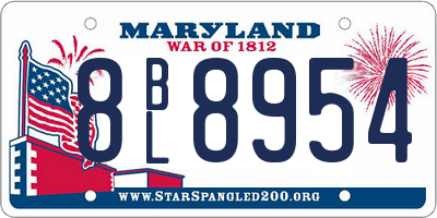 MD license plate 8BL8954