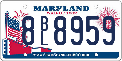 MD license plate 8BL8959