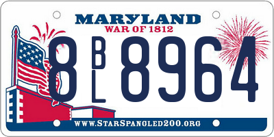 MD license plate 8BL8964