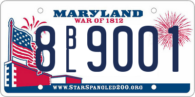 MD license plate 8BL9001