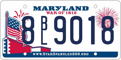 MD license plate 8BL9018