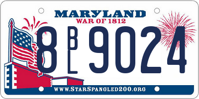 MD license plate 8BL9024