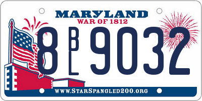 MD license plate 8BL9032