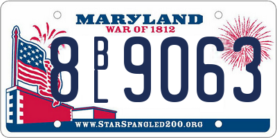MD license plate 8BL9063